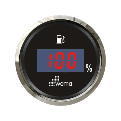 Cyfrowy wskaźnik poziomu paliwa 52 mm srebrno-czarny Wema