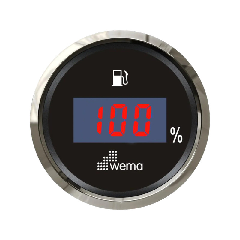 Cyfrowy wskaźnik poziomu paliwa 52 mm srebrno-czarny Wema