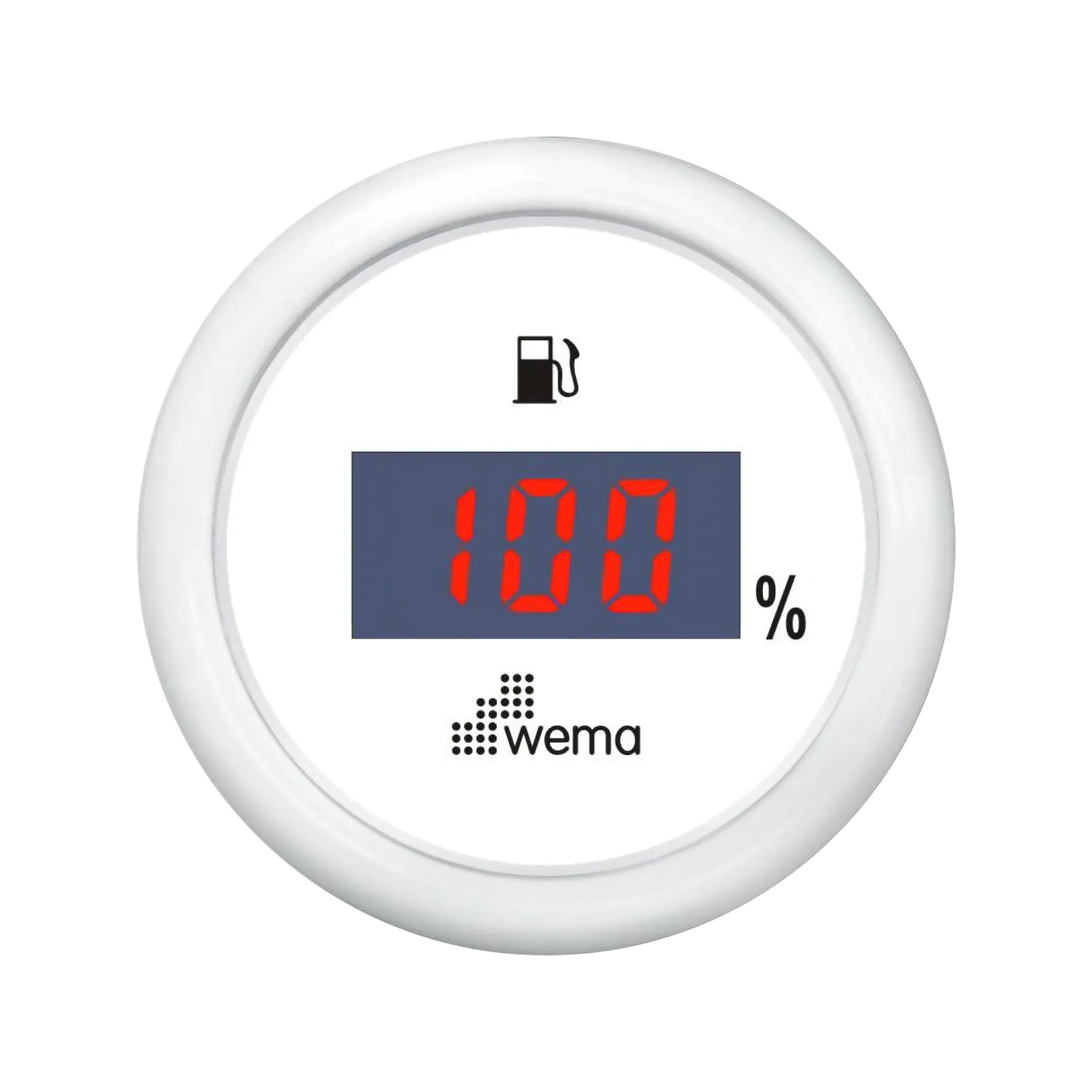 Cyfrowy wskaźnik poziomu paliwa 52 mm biały Wema