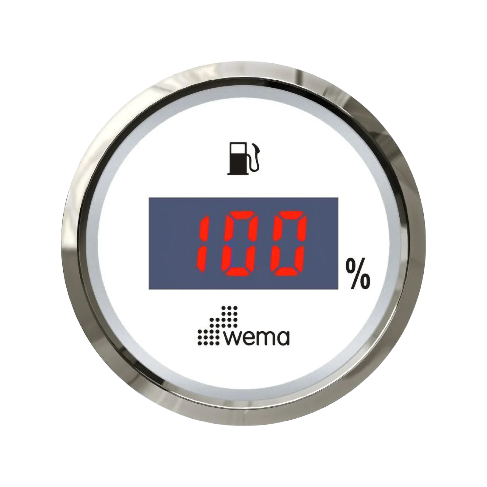 Cyfrowy wskaźnik poziomu paliwa 52 mm srebrno-biały Wema