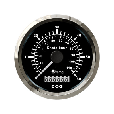 Analogowy prędkościomierz GPS – 60 Węzłów – Srebrno-Czarny – Wema