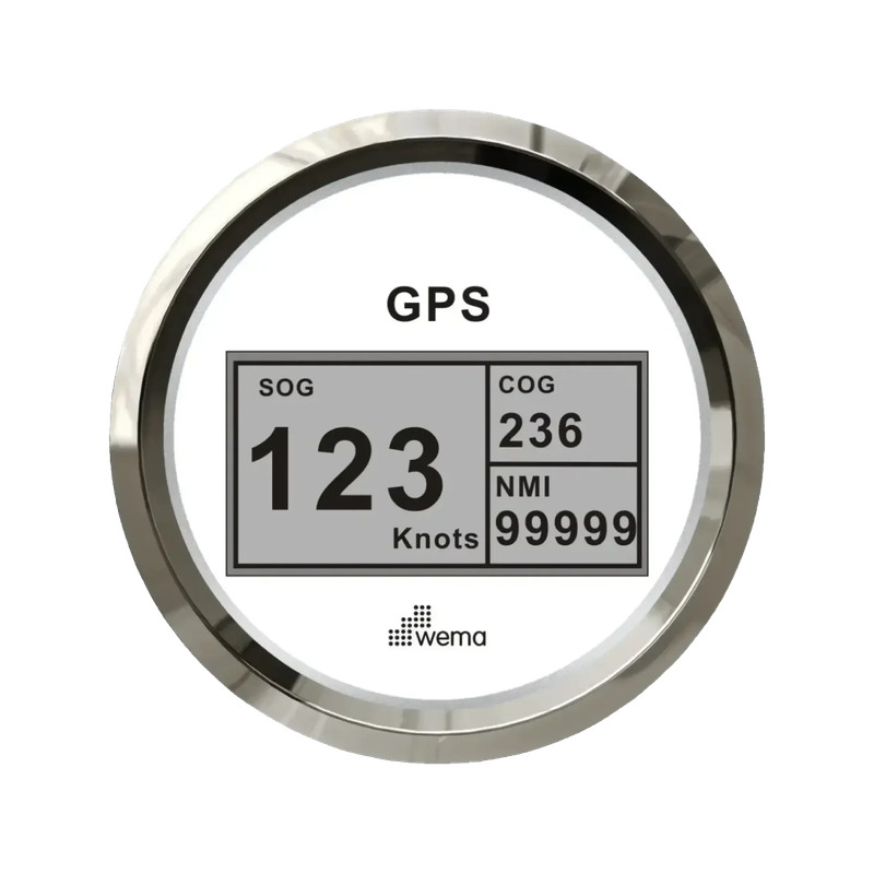 Cyfrowy prędkościomierz GPS 85 mm srebrno-biały Wema