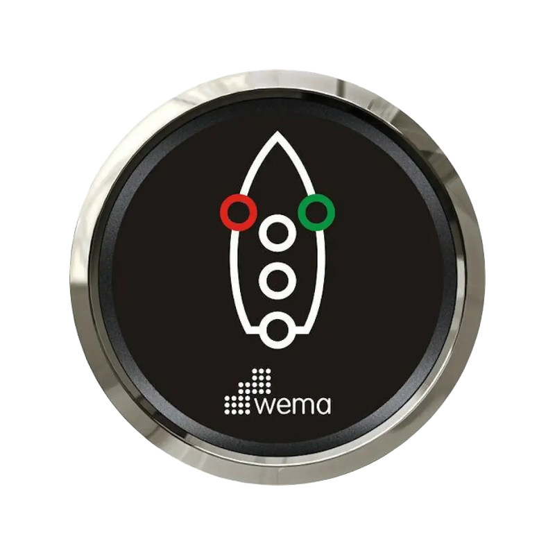 Wskaźnik świateł nawigacyjnych 52 mm srebrno-czarny Wema