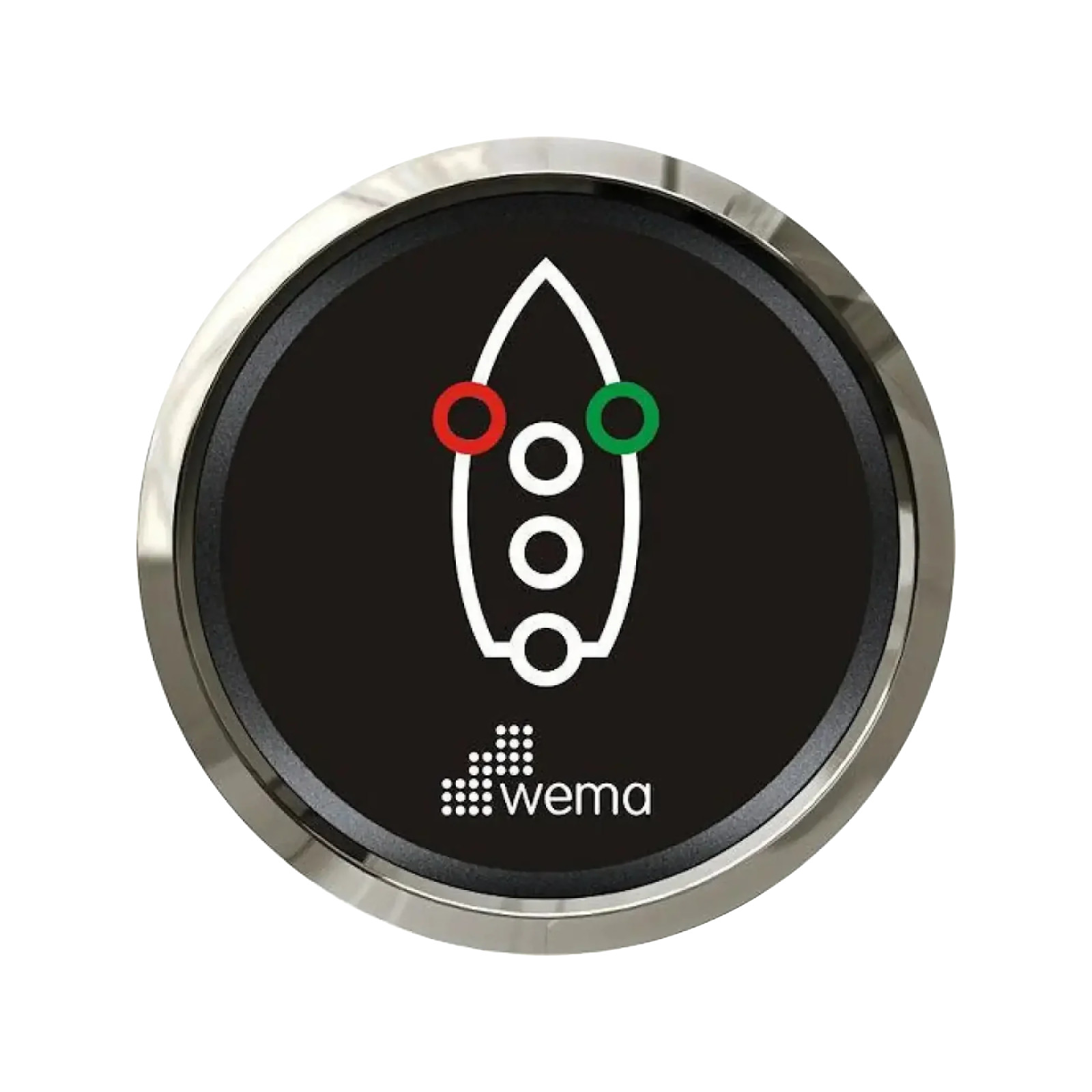 Wskaźnik świateł nawigacyjnych 52 mm srebrno-czarny Wema