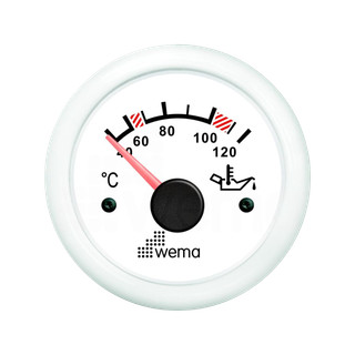 Wskaźnik temperatury oleju 52 mm biały Wema