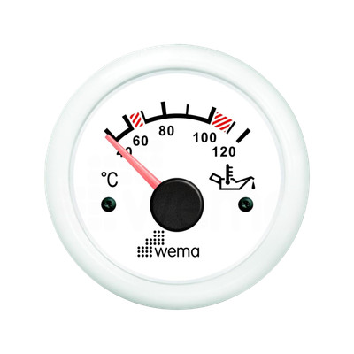 Wskaźnik temperatury oleju 52 mm biały Wema