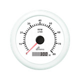 Tachometer with Hourmeter 8000 rpm white Wema