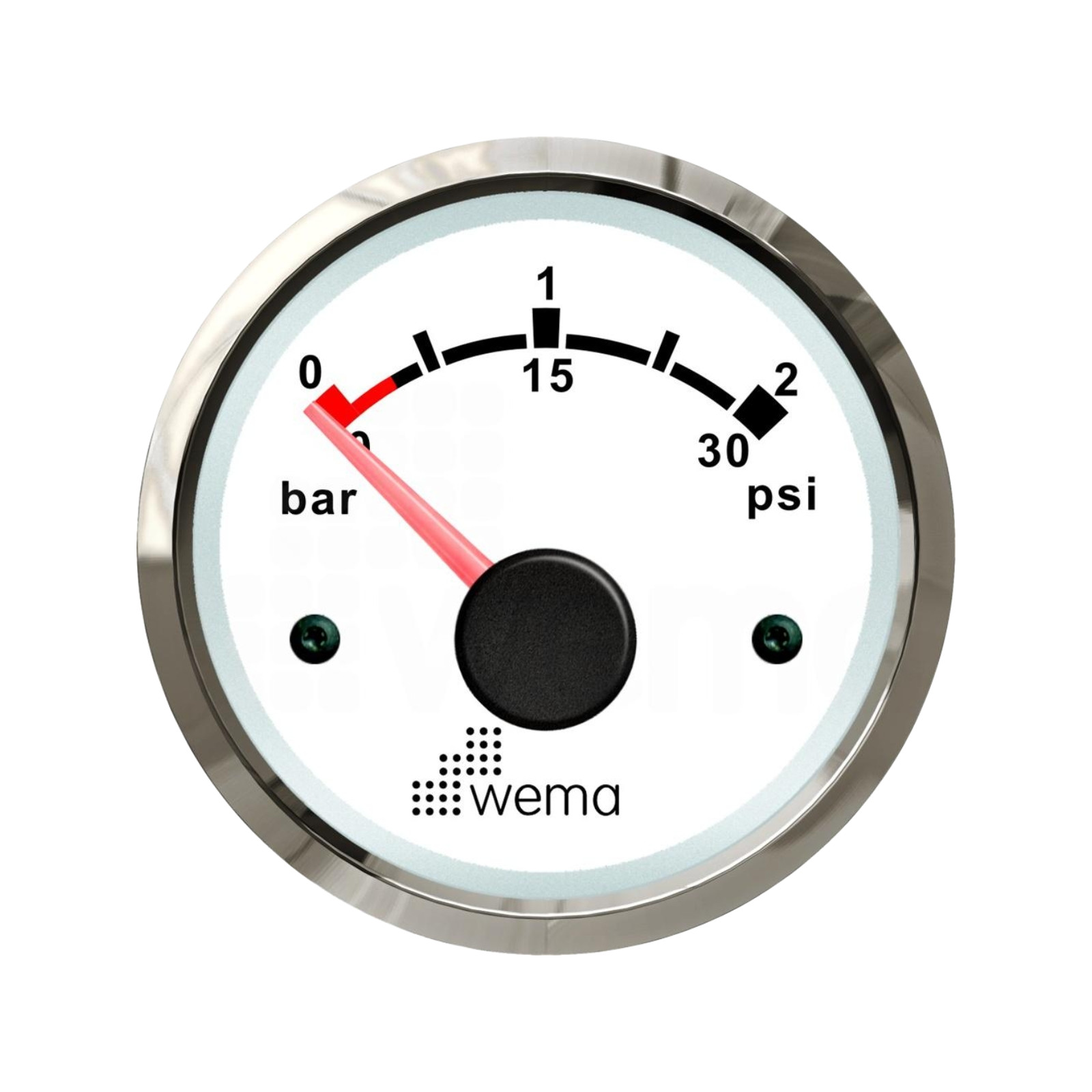 Wskaźnik ciśnienia turbo 2 bar, 52 mm srebrno-biały Wema