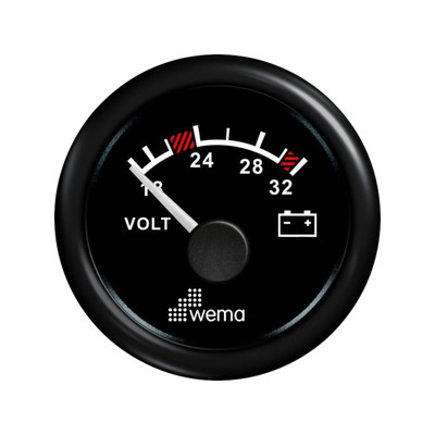 Wskaźnik napięcia 24 V 52 mm czarny Wema