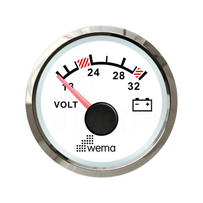 Wskaźnik napięcia 24 V 52 mm srebrno-biały Wema