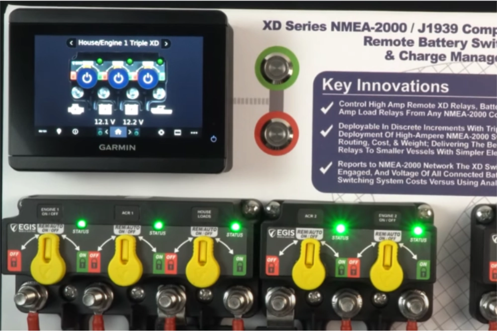 Płynna integracja z NMEA 2000 wyłącznika baterii Egis 9821-8530B