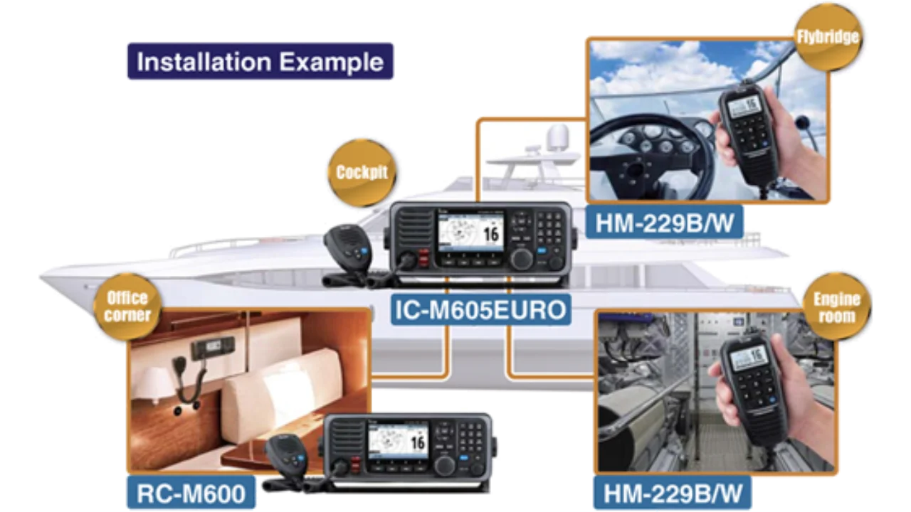 Stacjonarny radiotelefon morski VHF Icom IC-M605EURO