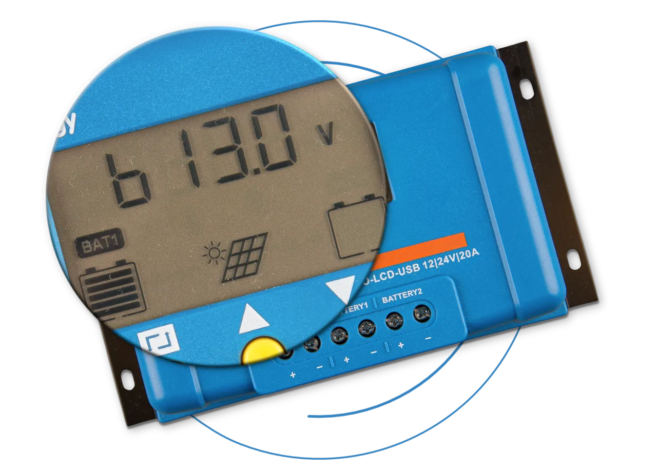 Regulator ładowania solarnego BlueSolar PWM DUO-LCD&USB