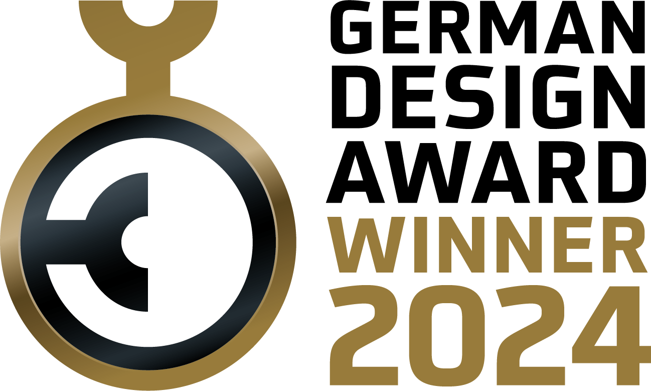Logo zwycięzcy German Design Award 2024 dla AC ELWA 2